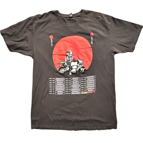 uhhu Other - Men's Graphic Tee with Motorcycle Design in Black and Red
